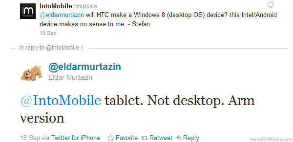 gsmarena 002 HTC to make a Windows 8 tablet with ARM CPU?
