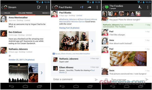 gsmarena 001 Google+ app for Android gets updated, brings new icon, search and +1 for photos and comments