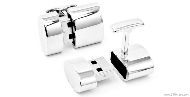 A set of Brookstone's WiFi cufflinks