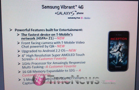 Samsung Vibrant 4G has the