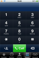 The iPhone 4 dialer