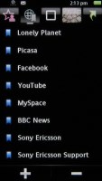 Sony Ericsson Satio screenshot