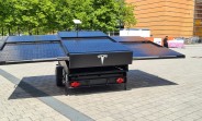 Tesla shows a solar range extender trailer fitted with Starlink