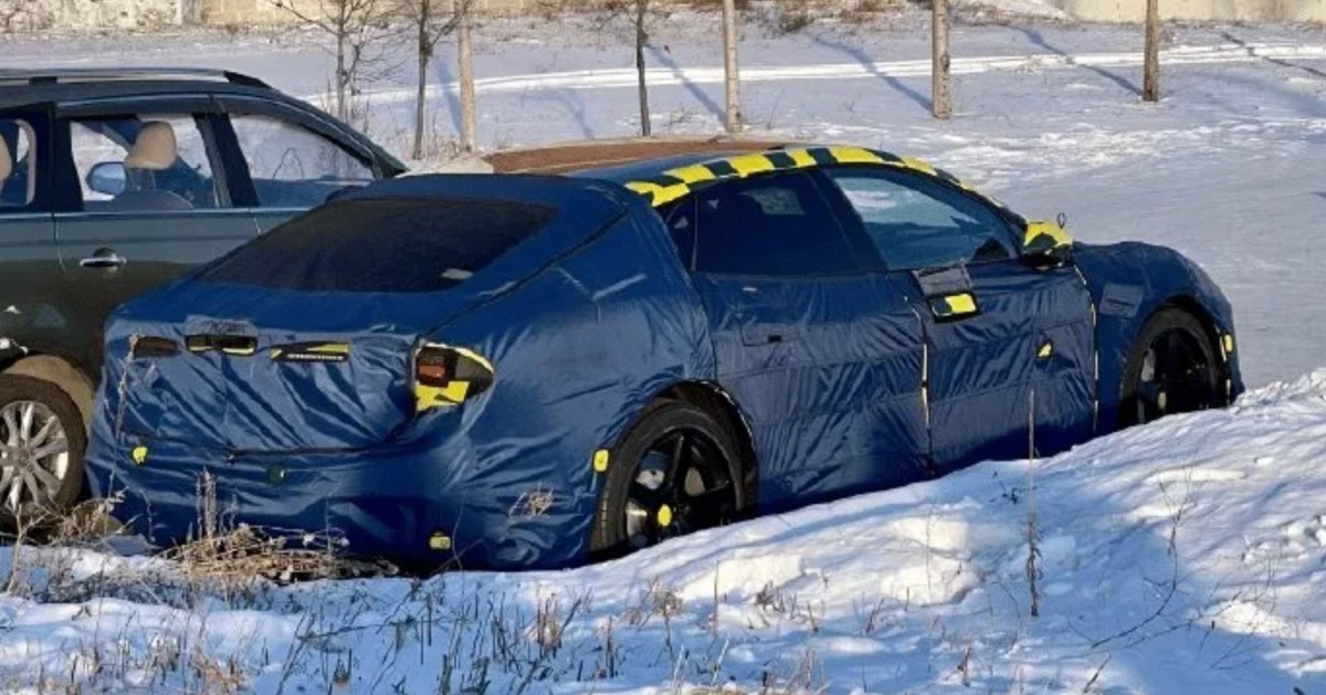 Lotus Envya shows its interior during winter testing