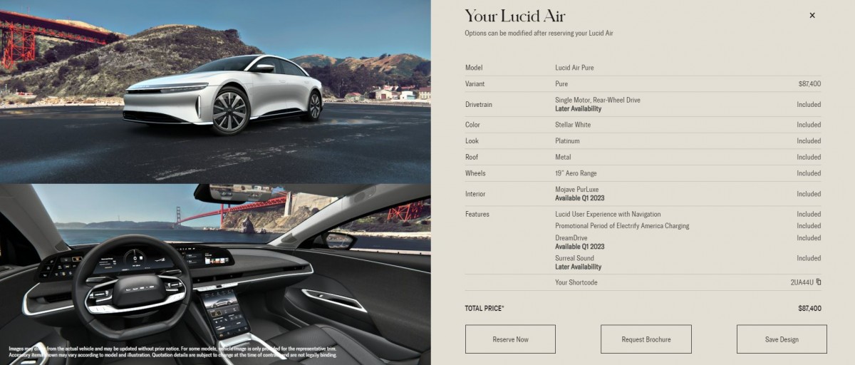 Entry level Lucid Air Pure to offer RWD option with 430 hp