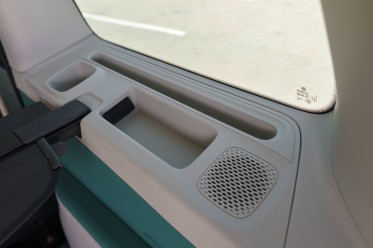 No third row yet, but there are amenities for the future passengers in the back.