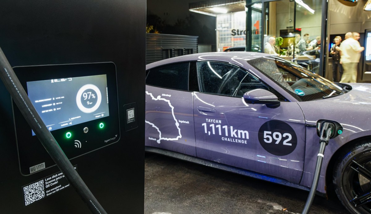 Porsche Taycan against <span data-value=