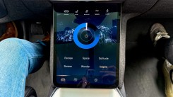The lower screen has more capabilities in the Lucid Air.