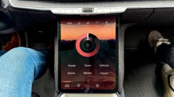 The lower screen has more capabilities in the Lucid Air.