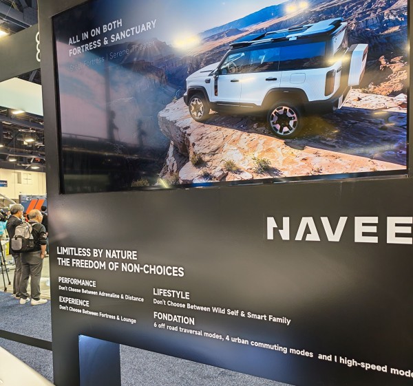 A rugged SUV with a secret pops up at NAVEE’s booth at CES