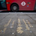 Huawei's power-washed pavement graffiti for the Huawei P20