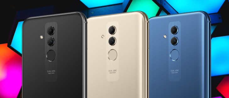 Huawei Mate 20 Lite images show three colors: Black, Gold and Blue