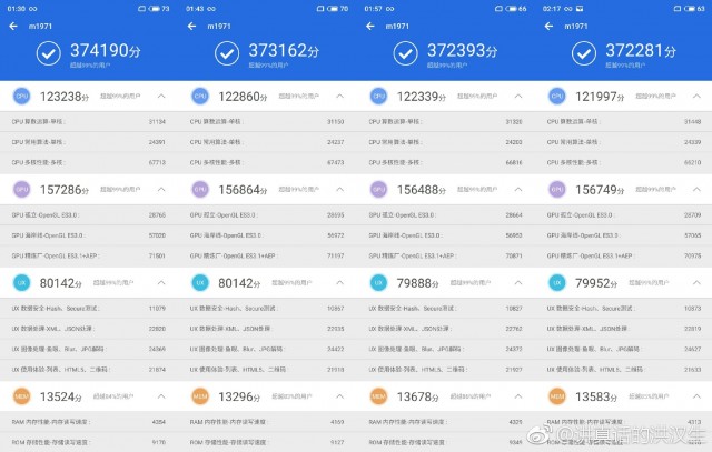 New AnTuTu score from the Meizu 16s