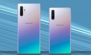Dummies show the size difference between the Samsung Galaxy Note10 and Note10+
