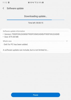 The latest update for the Samsung Galaxy Fold enables DeX on PC