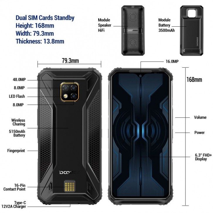 The Doogee S95 Pro is an IP69K-rated modular phone with a Helio
