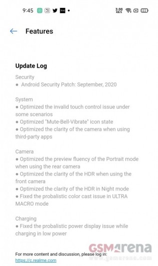 Realme 7 Pro software update