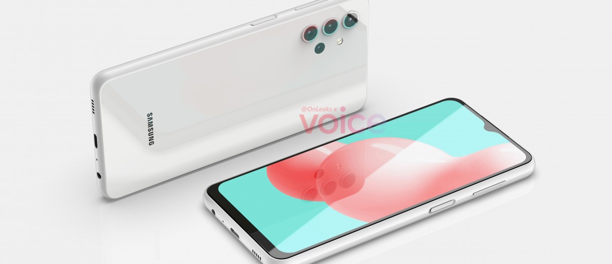 Samsung Galaxy A32 5G appears in CAD renders with an Infinity-V