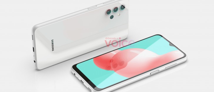 Samsung Galaxy A32 5G appears in CAD renders with an Infinity-V