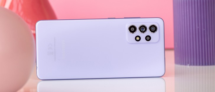 Samsung Galaxy A52 5G 本体 パープル Sim フリー Samsung Galaxy A52 Dual SIM Smartphone, 128GB 8GB RAM LTE (UAE