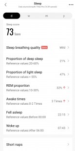 Sleep tracking data