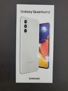 Samsung Galaxy Quantum2 (aka Galaxy A82) in its retail package for SK Telecom