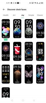 Watch faces available on the HeyTap Health app