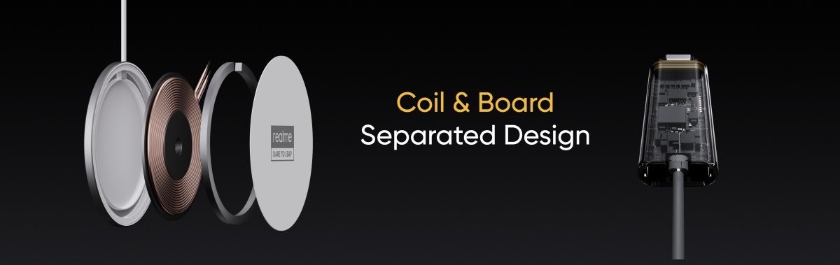 The coil and the charging circuitry are separated to make the charging pad thinner