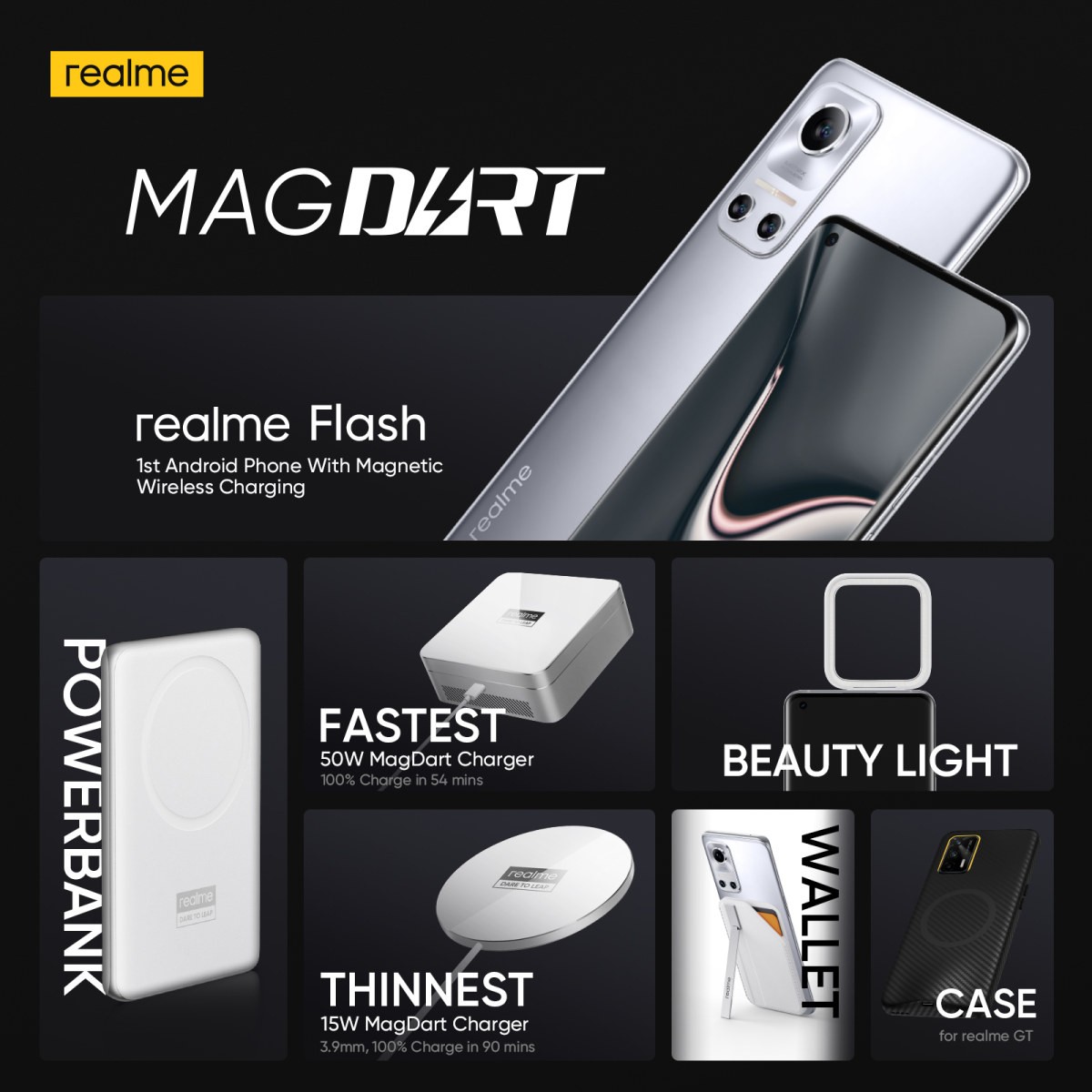 Realme unveils the MagDart ecosystem: 50W and 15W chargers, power bank and more