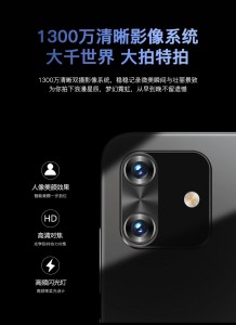 13 MP camera on the back + 2 MP depth sensor