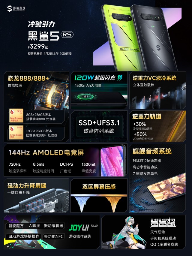 Black Shark 5 Pro unveiled with SD 8 Gen 1, SSD+UFS storage, two