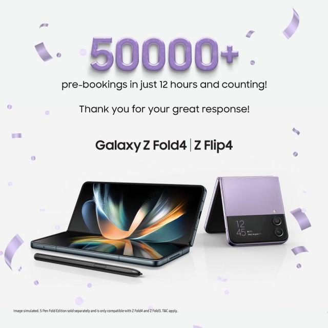 Samsung India celebrates 50,000 pre-bookings for Z Fold4 and Z Flip4 (combined) in just 12 hours