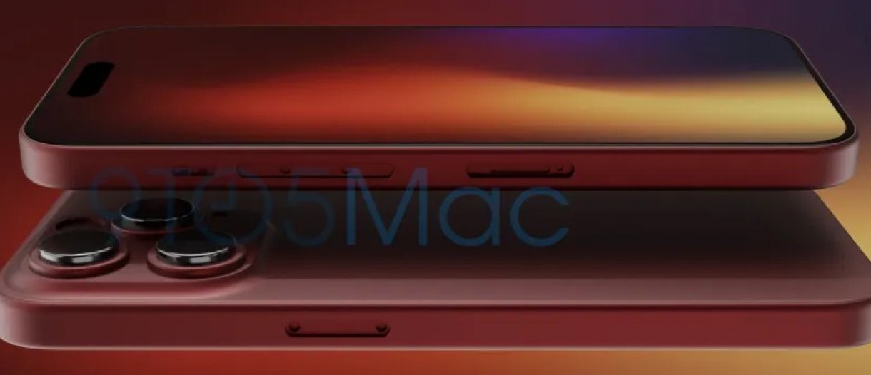 Here's the iPhone 15 Pro in its hero dark red color - GSMArena.com