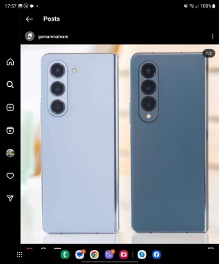 Instagram's updated UI on Galaxy Z Fold 5