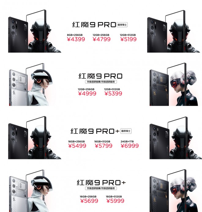 Red Magic 9 Pro series pricing in China