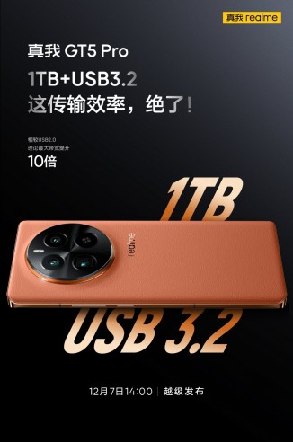 New Realme GT5 Pro teaser details USB 3.2 port and up to 1TB
