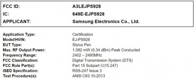 Samsung Galaxy S24 Ultra S-Pen's specs
