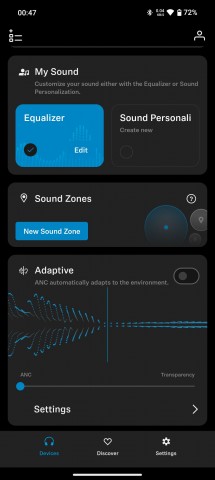ANC settings and Sound Zones