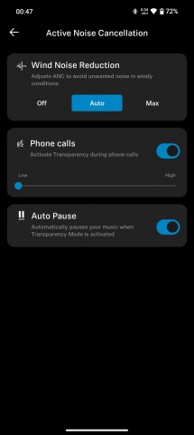 ANC settings and Sound Zones