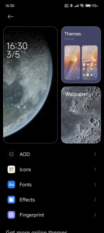 Customization options and themes