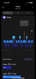 Heart rate, blood oxygen and sleep readings in the Mi Fitness app