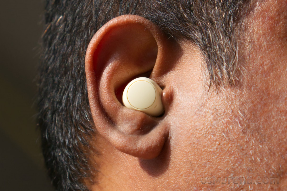 Sony WF-C510 white on ear side profile