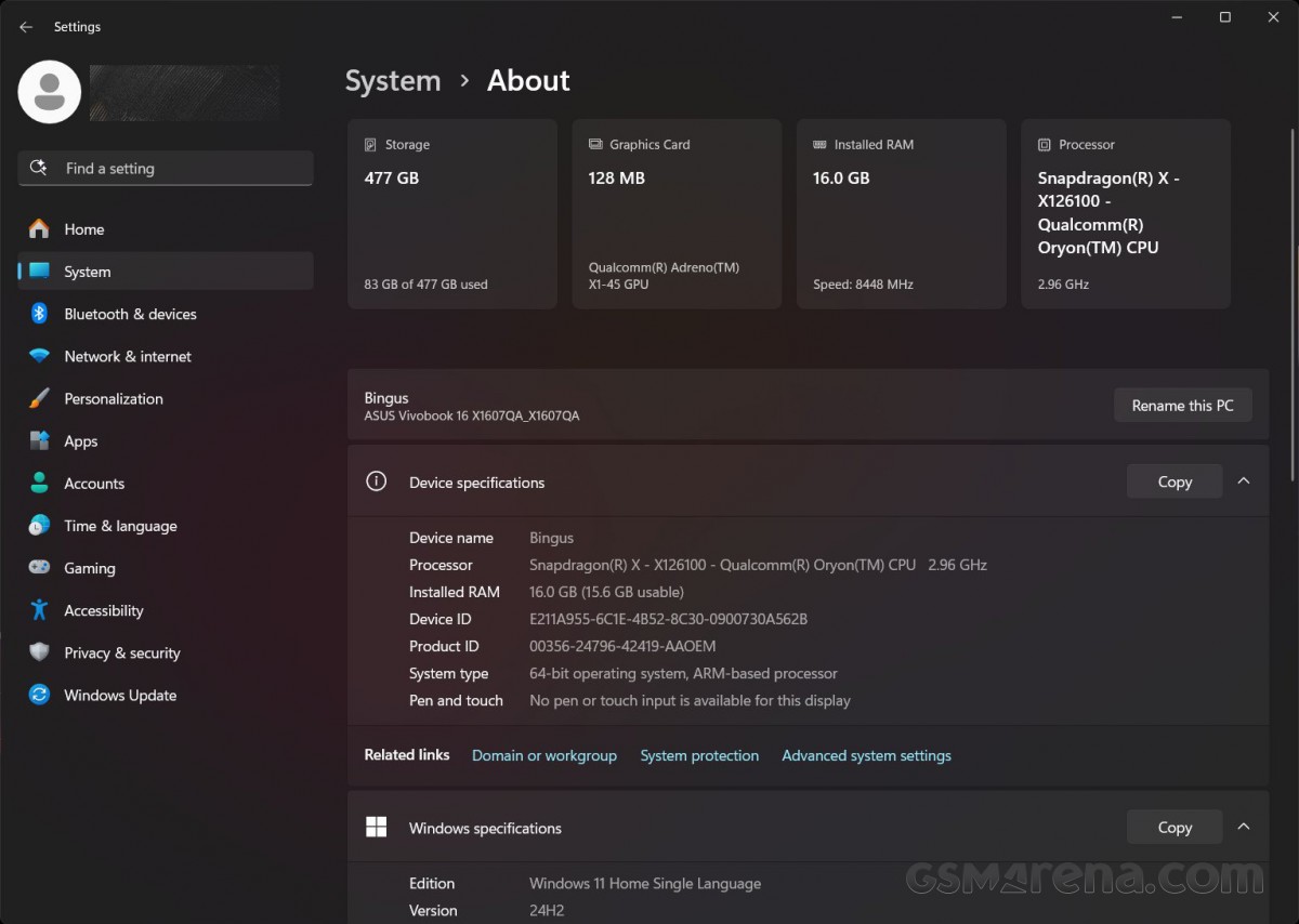Asus Vivobook 16 X1607QA (Snapdragon X) review