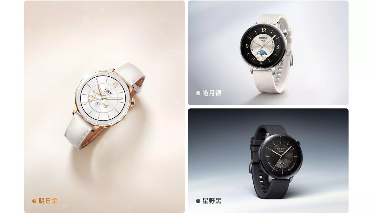 Oppo Watch X2 Mini color options include 18K gold plating