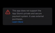 Apple now showing warnings on EU App Store apps with alternative payment options