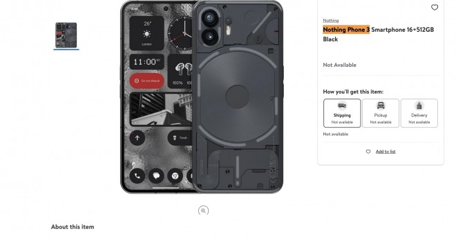 Nothing Phone (3) listed by Walmart ahead of launch - GSMArena.com
