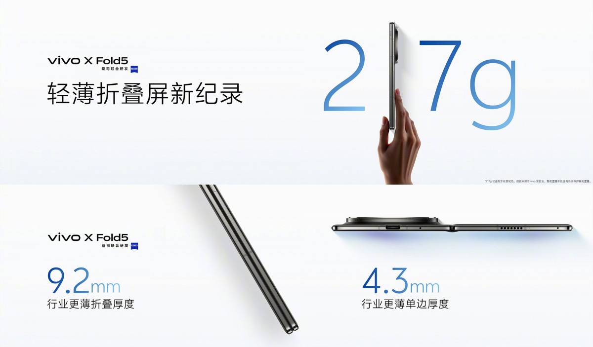 vivo X Fold5 has the biggest battery (6,000mAh) and best protection (IP69+) of any foldable