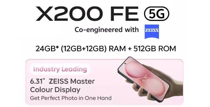 The vivo X200 FE has a “6.31-inch Zeiss Color Master display”