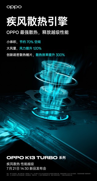 Oppo K13 Turbo's fan
