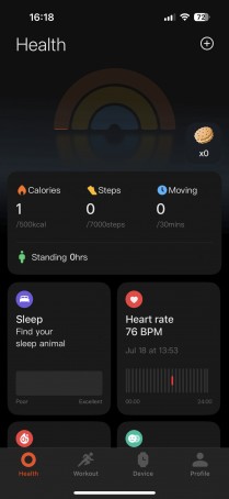Mi Fitness app on iOS